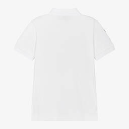 Ralph Lauren-توب بولو قطن بيكيه لون أبيض للأولاد | Childrensalon