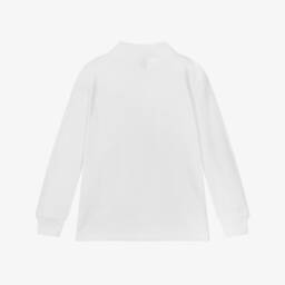 Ralph Lauren-توب بولو قطن بيكيه لون أبيض للأولاد | Childrensalon