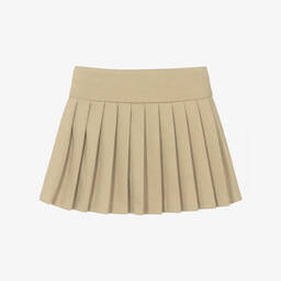 Ralph Lauren-Girls Beige Pleated Jersey Skort | Childrensalon
