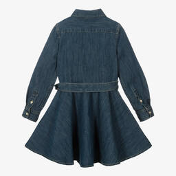 Ralph Lauren-فستان دنيم لون أزرق | Childrensalon
