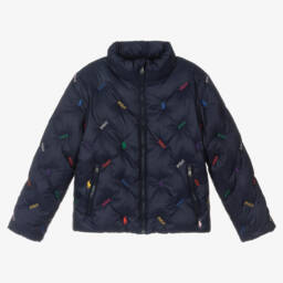 Polo Ralph Lauren Girls Blue Logo Down Jacket Childrensalon