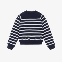 Ralph Lauren-Girls Blue & White Striped Sweatshirt | Childrensalon