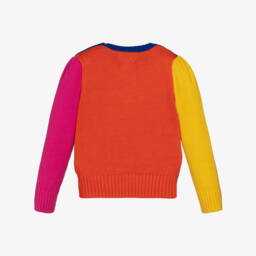 Ralph Lauren-Girls Colourblock Cotton Polo Bear Sweater | Childrensalon