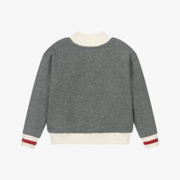 Ralph Lauren-Girls Dark Grey Cotton Jersey Flag Sweatshirt | Childrensalon