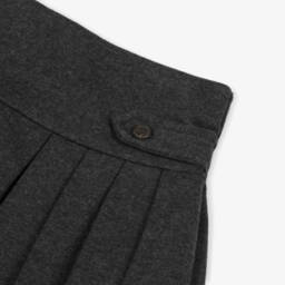 Ralph Lauren-Girls Grey Pleated Cotton Jersey Skirt | Childrensalon