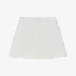 Ralph Lauren-Girls Ivory Cotton Jersey Skort with Pony Logo | Childrensalon
