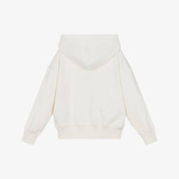 Ralph Lauren-Girls Ivory Cotton Polo Bear Hoodie | Childrensalon