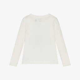 Ralph Lauren-Girls Ivory Cotton Polo Bear Top | Childrensalon
