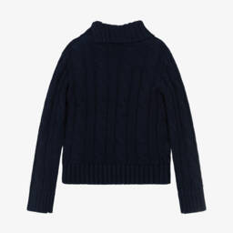 Ralph Lauren-Cвитер с воротником cиний хлопковый для девочек | Childrensalon