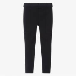 Ralph Lauren-Girls Navy Blue Cotton Ponte Jersey Leggings | Childrensalon
