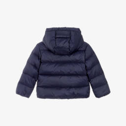 Ralph Lauren-Girls Navy Blue Down Padded Puffer Jacket | Childrensalon