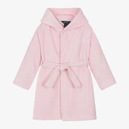 Ralph Lauren-Girls Pink Cotton Towelling Robe | Childrensalon