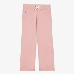 Girls Pink Wide Leg Jersey Joggers