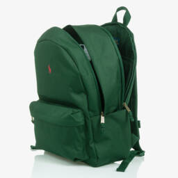 Ralph Lauren-Green Canvas Pony Logo Backpack (45cm) | Childrensalon