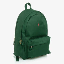 Ralph Lauren-Green Canvas Pony Logo Backpack (45cm) | Childrensalon