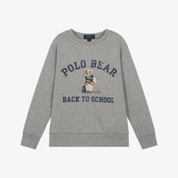 Grey Back To School Bear Sweatshirt