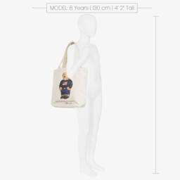 Ralph Lauren-Ivory Canvas Polo Bear Tote Bag (36cm) | Childrensalon