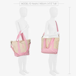 Ralph Lauren-Ivory & Pink Canvas Tote Bag (40cm) | Childrensalon