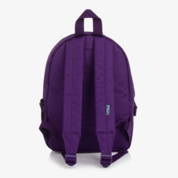 Ralph Lauren-Mini Purple Canvas Polo Bear Backpack (34cm) | Childrensalon
