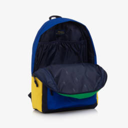 Ralph Lauren-Navy Blue Colorblock Canvas Backpack (45cm) | Childrensalon