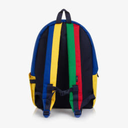 Ralph Lauren-Navy Blue Colorblock Canvas Backpack (45cm) | Childrensalon