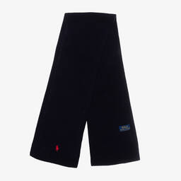 Ralph Lauren-سكارف بشعار بوني صوف محبوك لون كحلي | Childrensalon