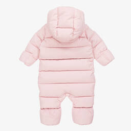 Ralph Lauren-Pink Down Padded Snowsuit | Childrensalon