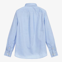 Polo Ralph Lauren-Teen Boys Blue Cotton Logo Shirt | Childrensalon