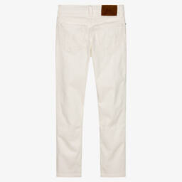 Ralph Lauren-Teen Boys Ivory Slim Stretch Denim Jeans | Childrensalon