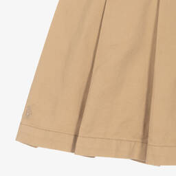 Ralph Lauren-Teen Girls Beige Cotton Pleated Skirt | Childrensalon