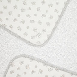 Ralph Lauren-بطانية بطبعة دب بولو قطن لون أبيض (80 سم) | Childrensalon