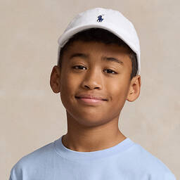 Ralph Lauren-White Cotton Pony Logo Cap | Childrensalon