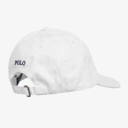 Ralph Lauren-White Cotton Pony Logo Cap | Childrensalon