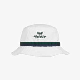 Ralph Lauren-White Cotton Wimbledon Bucket Hat | Childrensalon