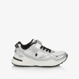 Ralph Lauren-White & Silver Trackster Trainers | Childrensalon