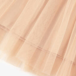 RaspberryPlum-Платье кремовое с капюшоном из хлопкового джерси и тюля | Childrensalon