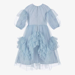 RaspberryPlum-Girls Blue Tulle Dress with Ruffles | Childrensalon