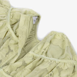 RaspberryPlum-فستان بورود مطرزة أورغانزا لون أخضر للبنات | Childrensalon