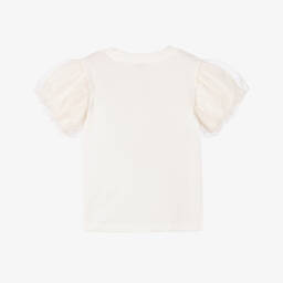 RaspberryPlum-Girls Ivory Cotton Necklace Print T-Shirt | Childrensalon