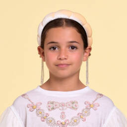 RaspberryPlum-طوق للشعر قطيفة لون عاجي للبنات | Childrensalon