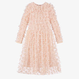 RaspberryPlum-Платье розовое из тюля с бантиками для девочек | Childrensalon