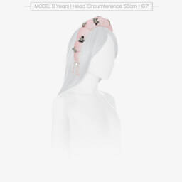 RaspberryPlum-طوق شعر مخمل مزين بترتر لون زهري للبنات  | Childrensalon