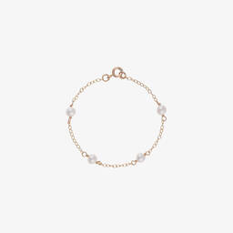 Raw Pearls-أسوارة لون ذهبي للبنات مزينة بلؤلؤ | Childrensalon