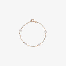 Raw Pearls-أسوارة لون ذهبي للبنات مزينة بلؤلؤ | Childrensalon