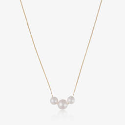 Raw Pearls-Цепочка из 9-каратного золота с жемчужинами (36см) | Childrensalon