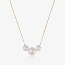 Raw Pearls-Girls 9ct Gold & Pearl Necklace (36cm) | Childrensalon