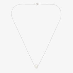 Raw Pearls-Ivory Pearl & Silver Necklace (45cm) | Childrensalon