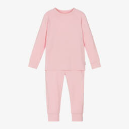 Girls Pink Bamboo Jersey Base Layer Set