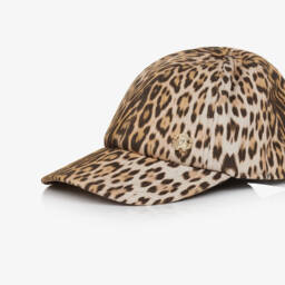 Roberto Cavalli-Girls Brown Leopard Print Cap | Childrensalon