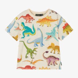 Rock Your Baby Boys Ivory Cotton Dinosaur T-Shirt Childrensalon - Main Image